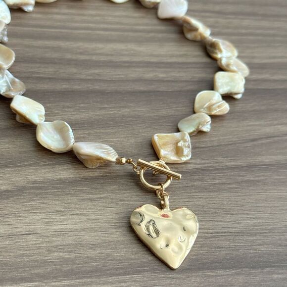 Gold Heart Pendant Necklace Q12 - Picture 3 of 5